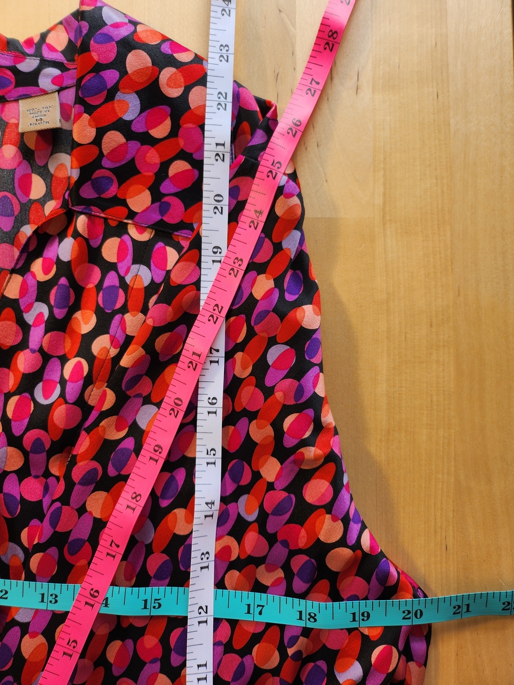 100% Silk Y2K Flared Cuff Disco Blouse - Picture 9 of 11